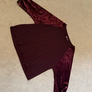 Purple velvet sleeved top